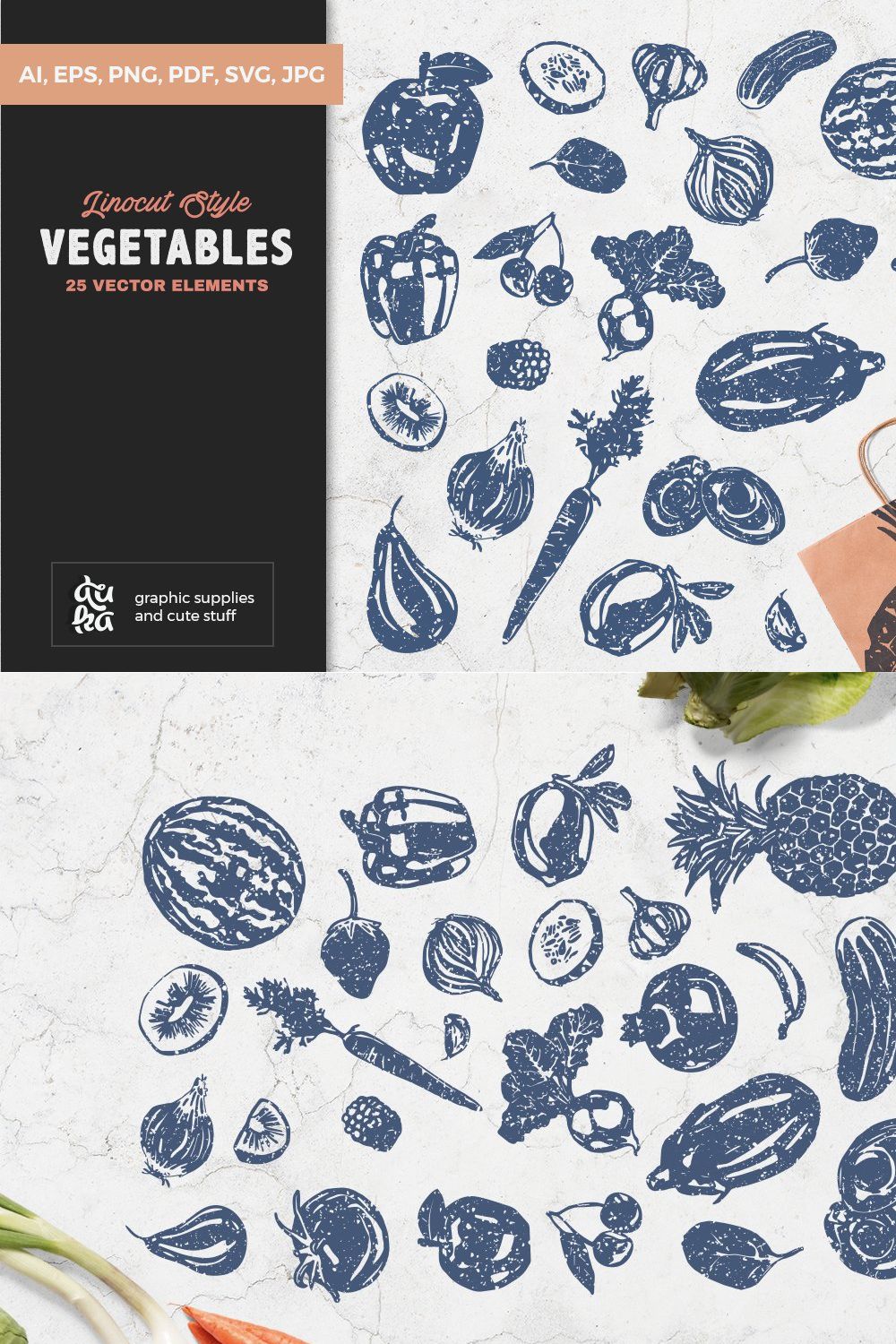 Vegetables pinterest preview image.