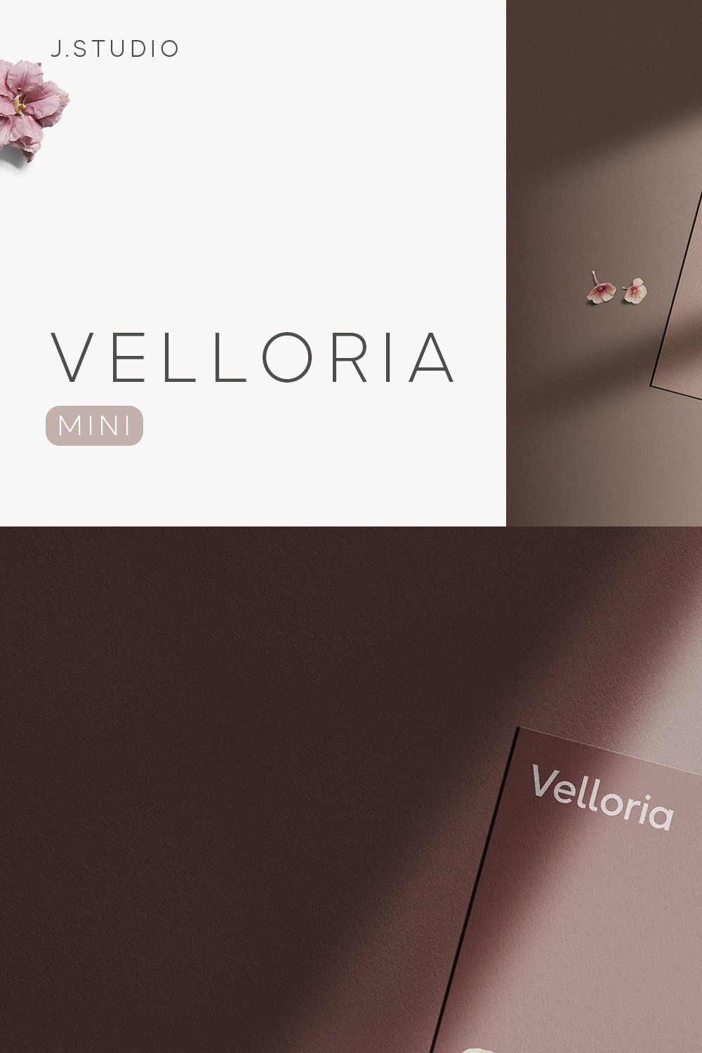 Velloria Mini — Stationery Mockup pinterest preview image.