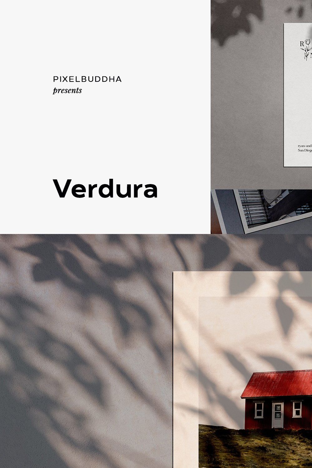 Verdura Stationery Shadow Mockups pinterest preview image.