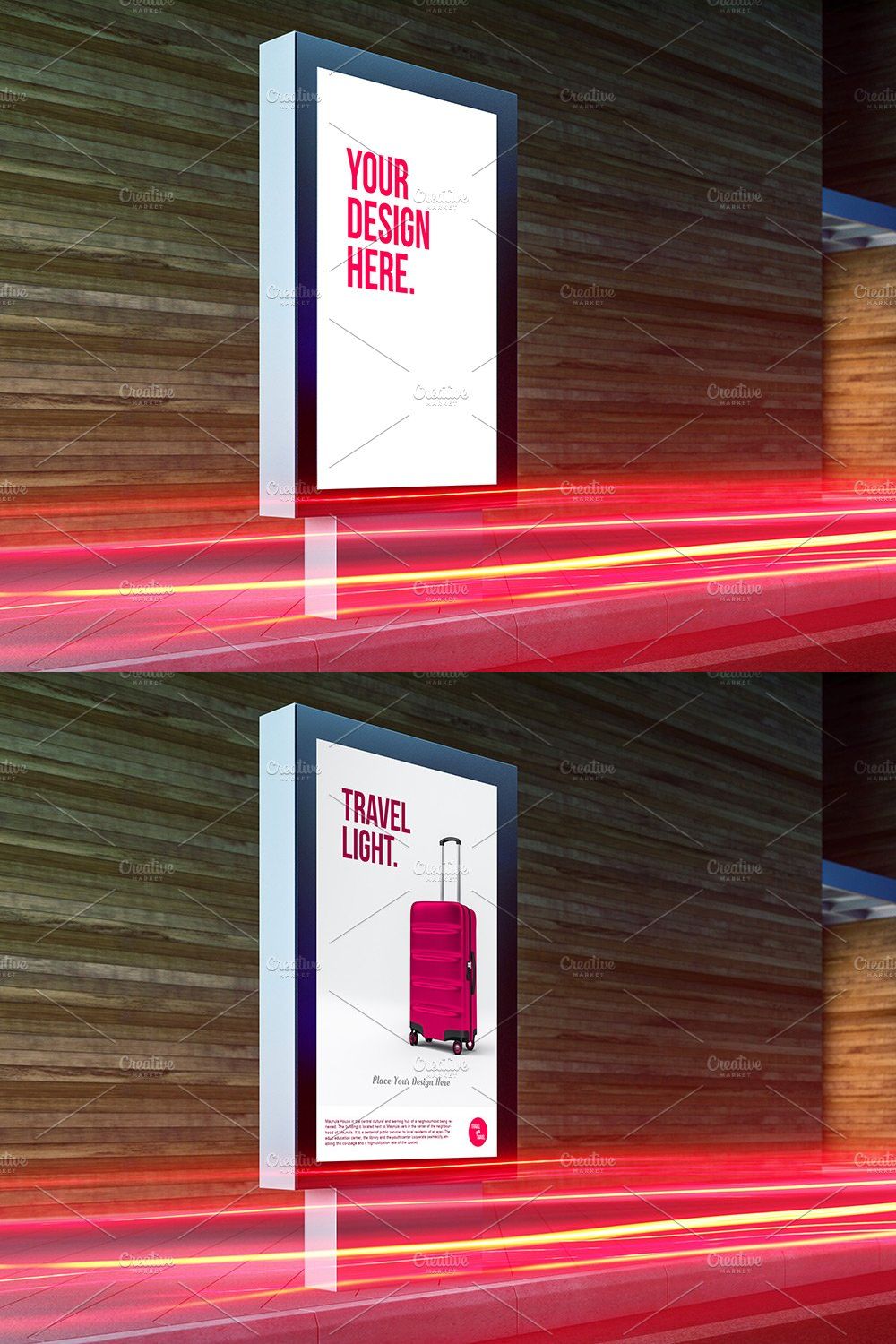 Vertical Billboard Lightbox Mockup pinterest preview image.