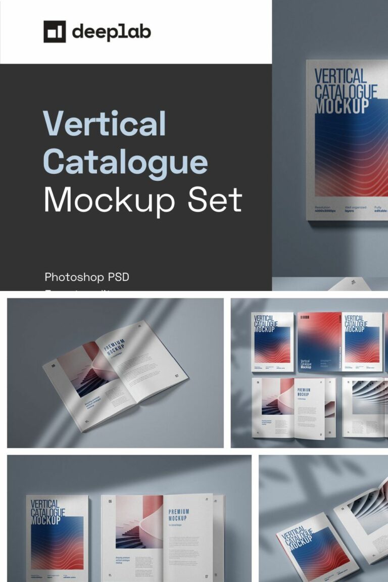 Vertical Catalog, Magazine Mockup MasterBundles