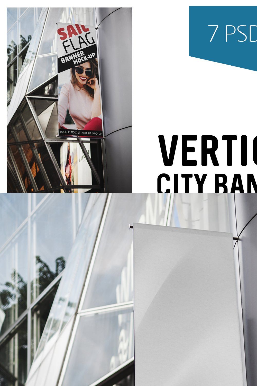 Vertical City Banner Mock-Up pinterest preview image.