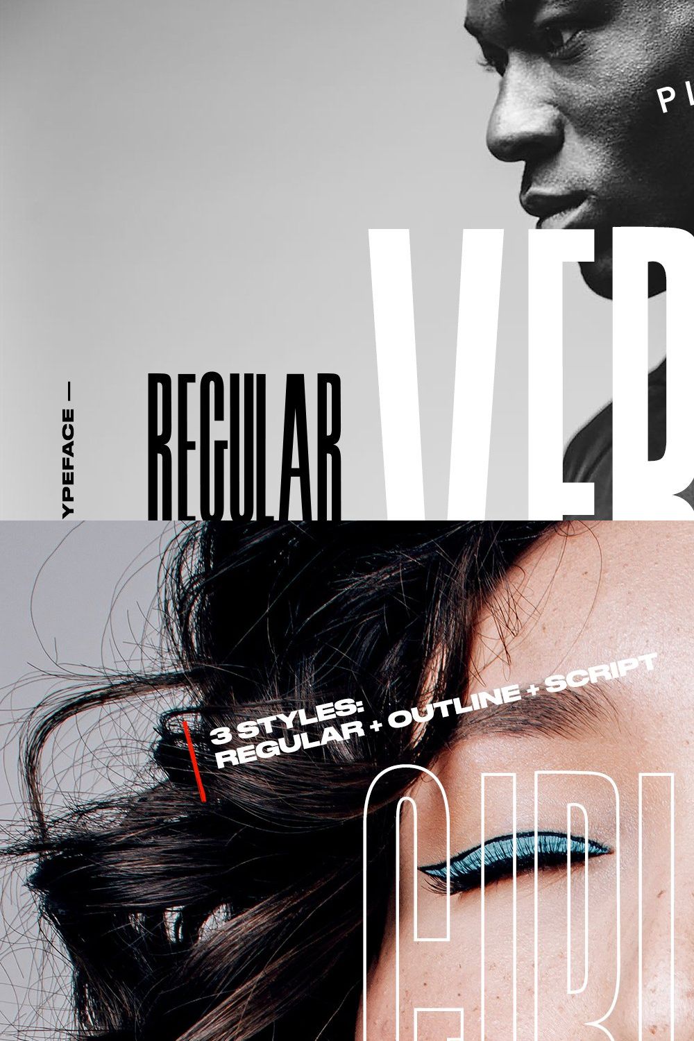 VERTIKAL — 3 CONDENSED FONTS pinterest preview image.