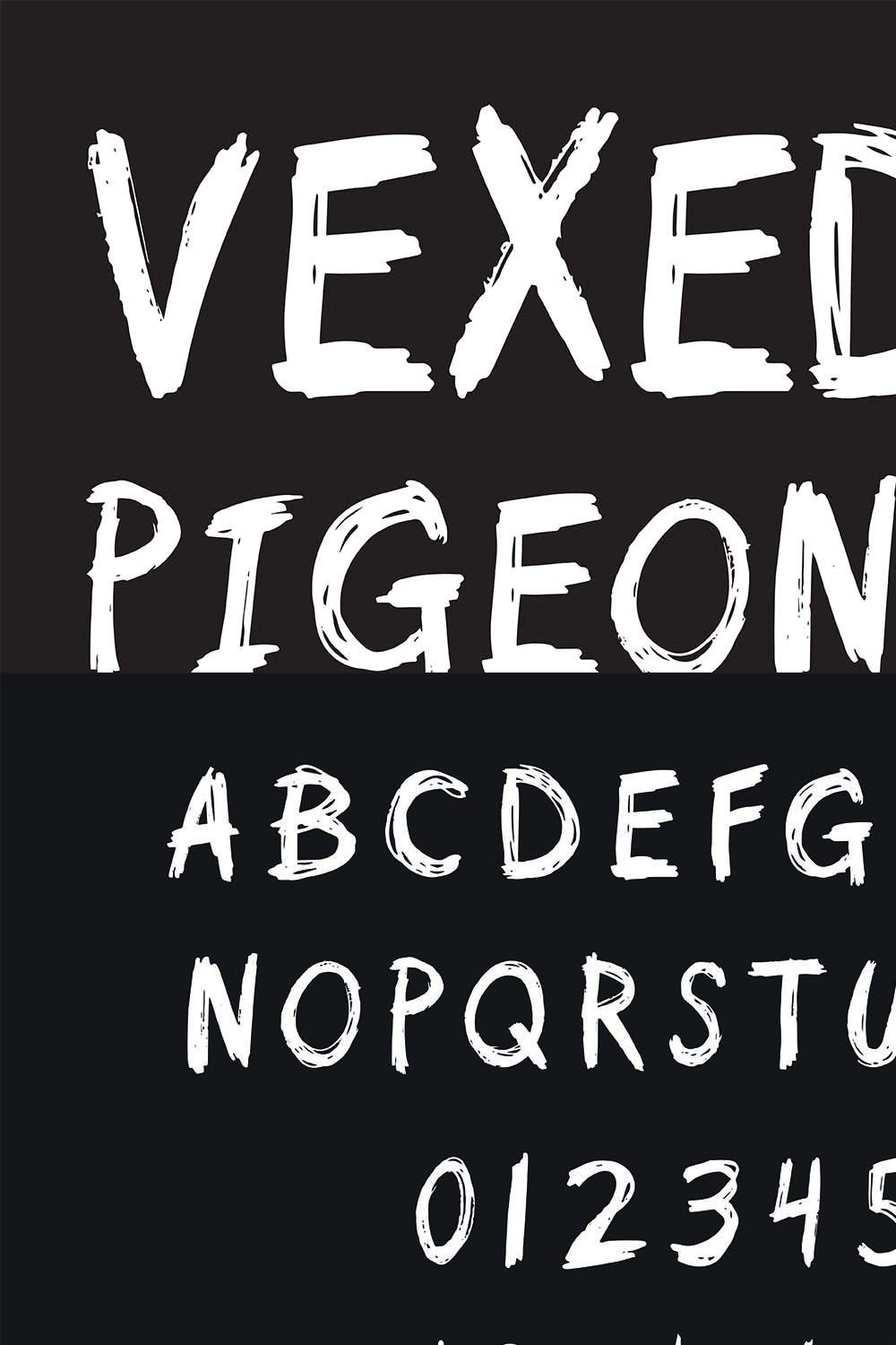 Vexed Pigeon Font pinterest preview image.