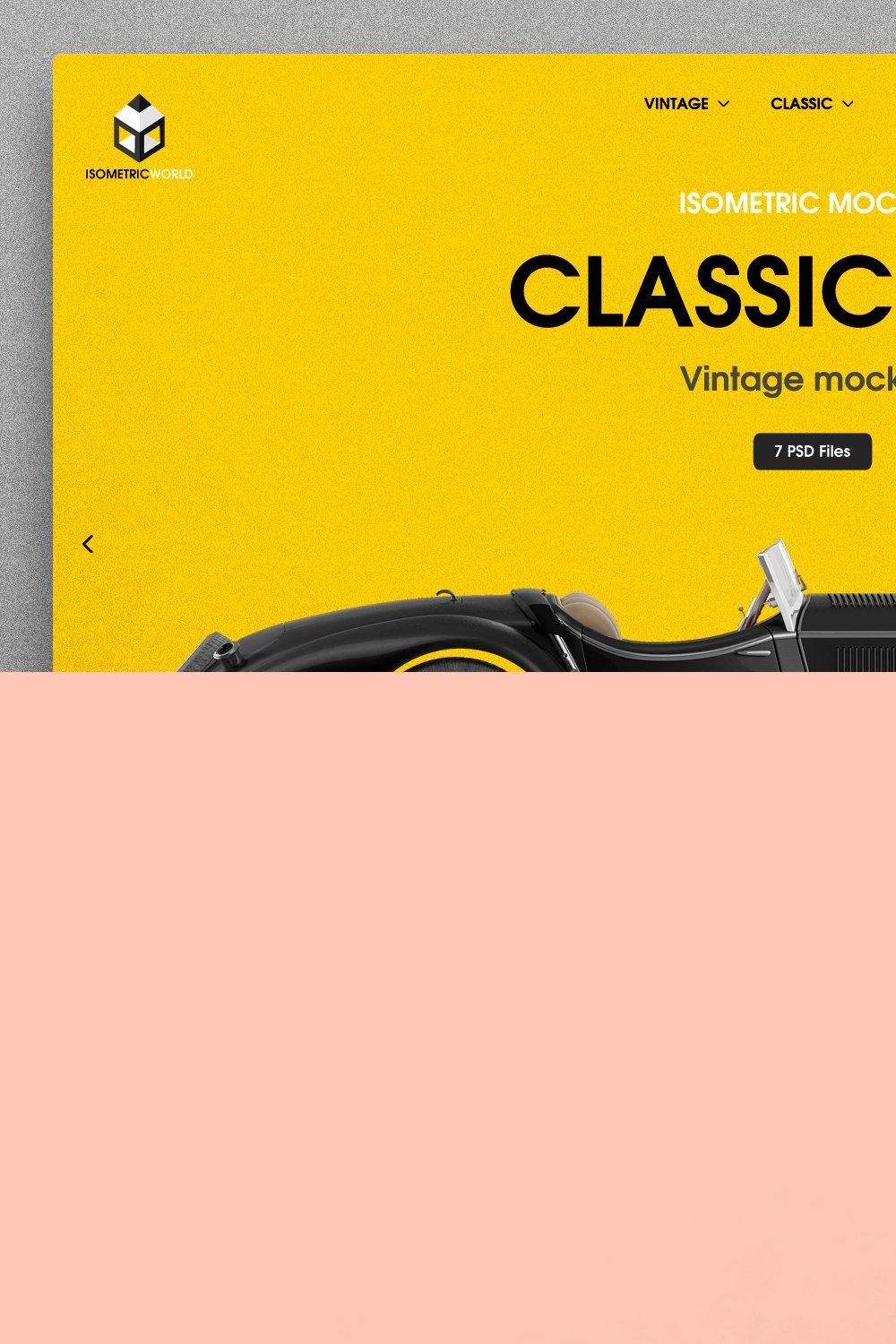 Vintage Classic Car Mockup pinterest preview image.