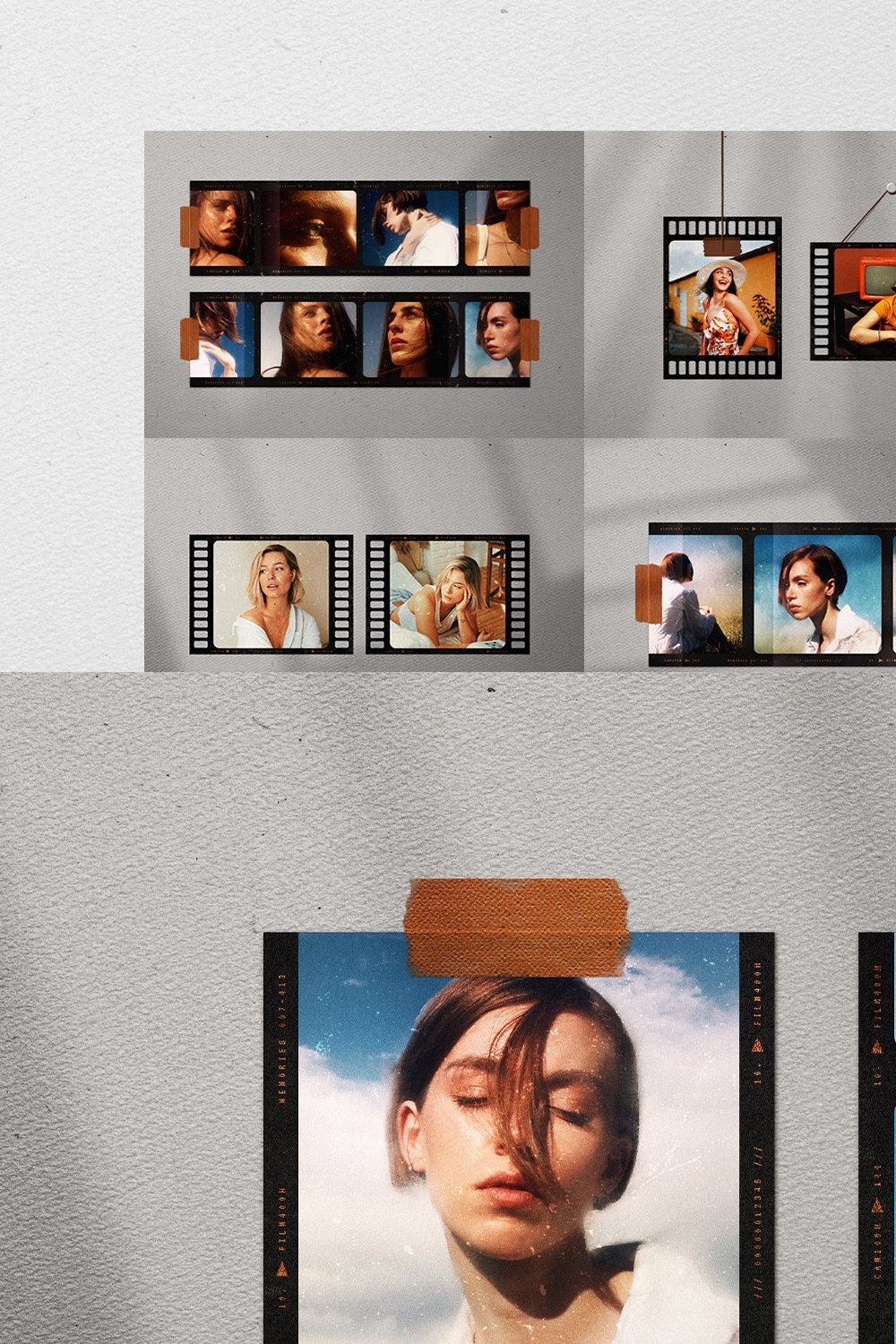 Vintage Film Frames Mockup Bundle pinterest preview image.