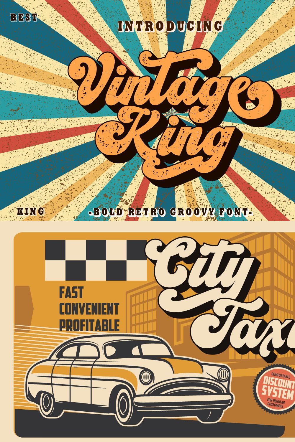 Vintage King - Bold Retro Font, Script and Handwritten ft. retro & groovy -  Envato Elements