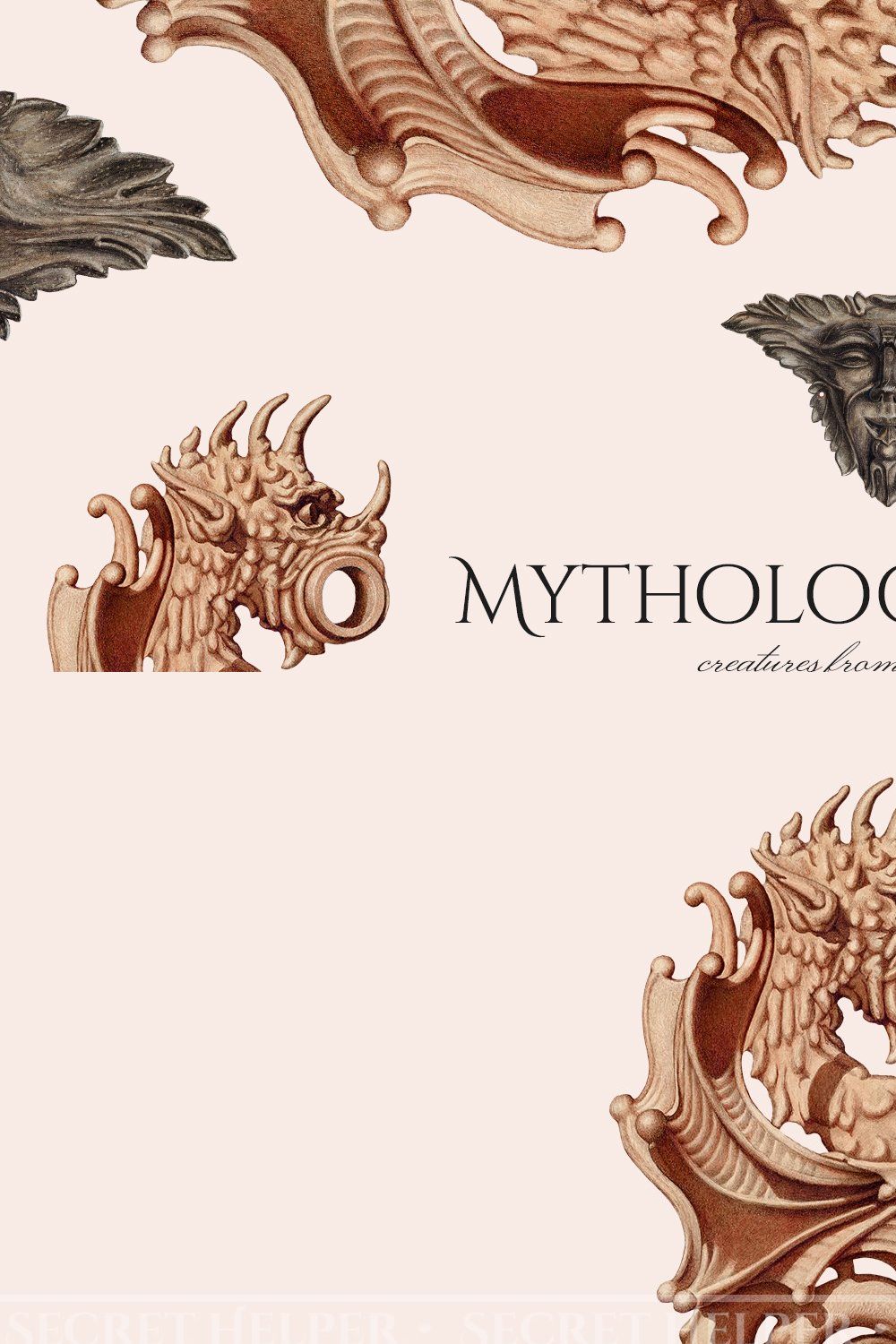 Vintage Mythology Clipart Set pinterest preview image.