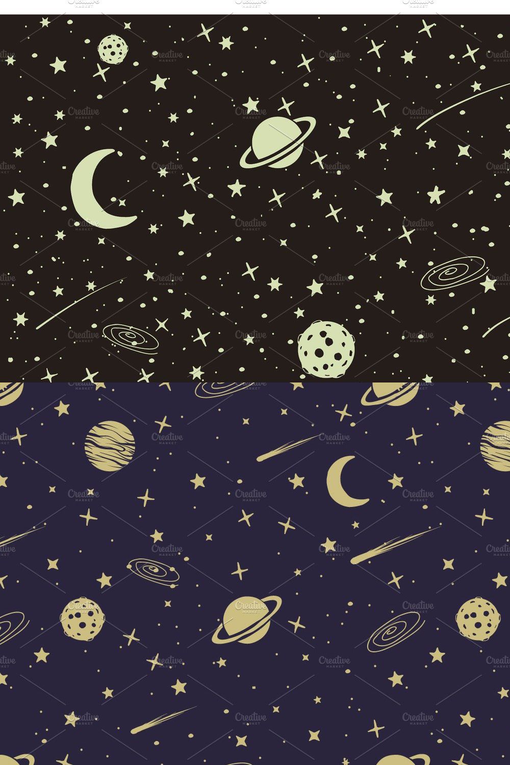 Vintage space background pinterest preview image.
