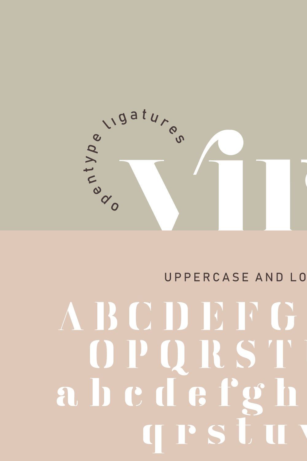 Virgo - New Serif Stencil Font pinterest preview image.