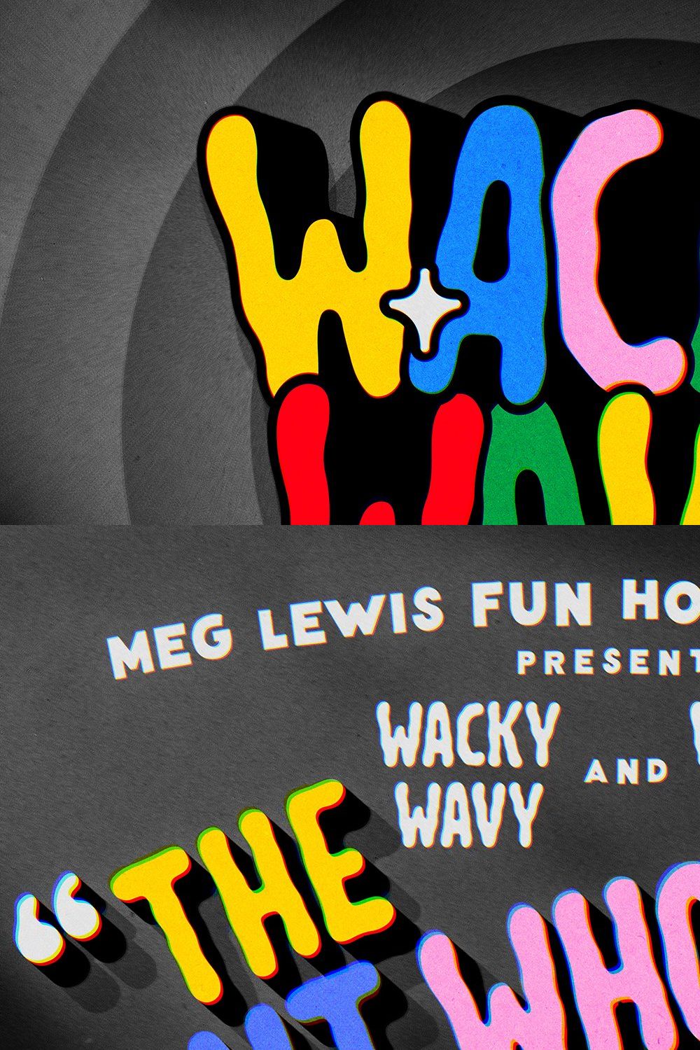 Wacky Wavy! A Wiggly Display Font pinterest preview image.