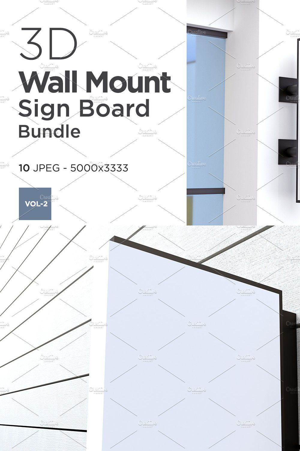 Wall Mount Sign Mockup Set Vol-2 pinterest preview image.