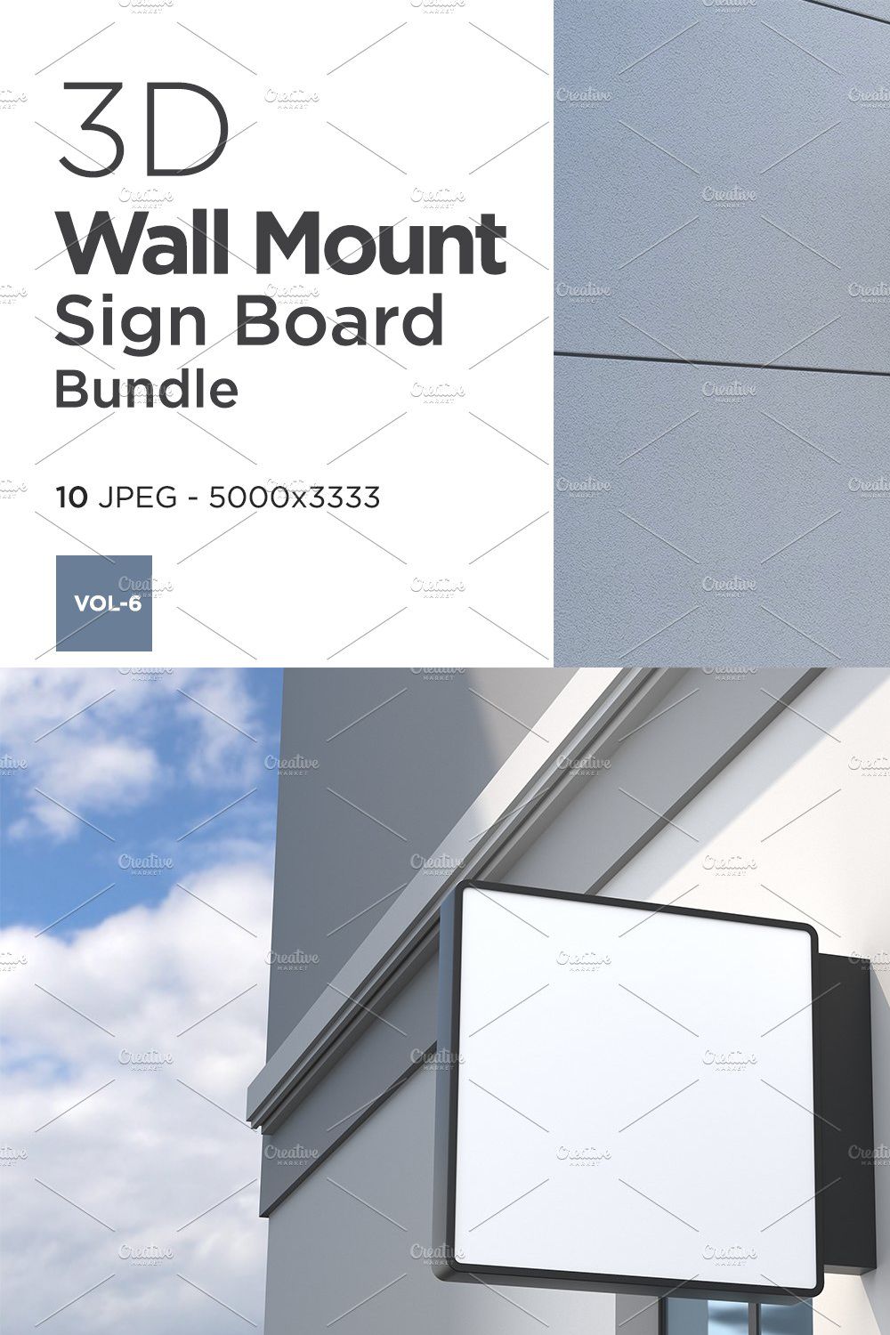 Wall Mount Sign Mockup Set Vol-6 pinterest preview image.