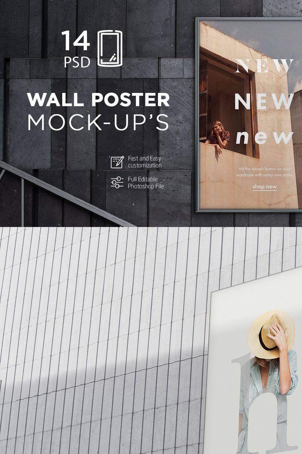 Wall Poster Mockup pinterest preview image.