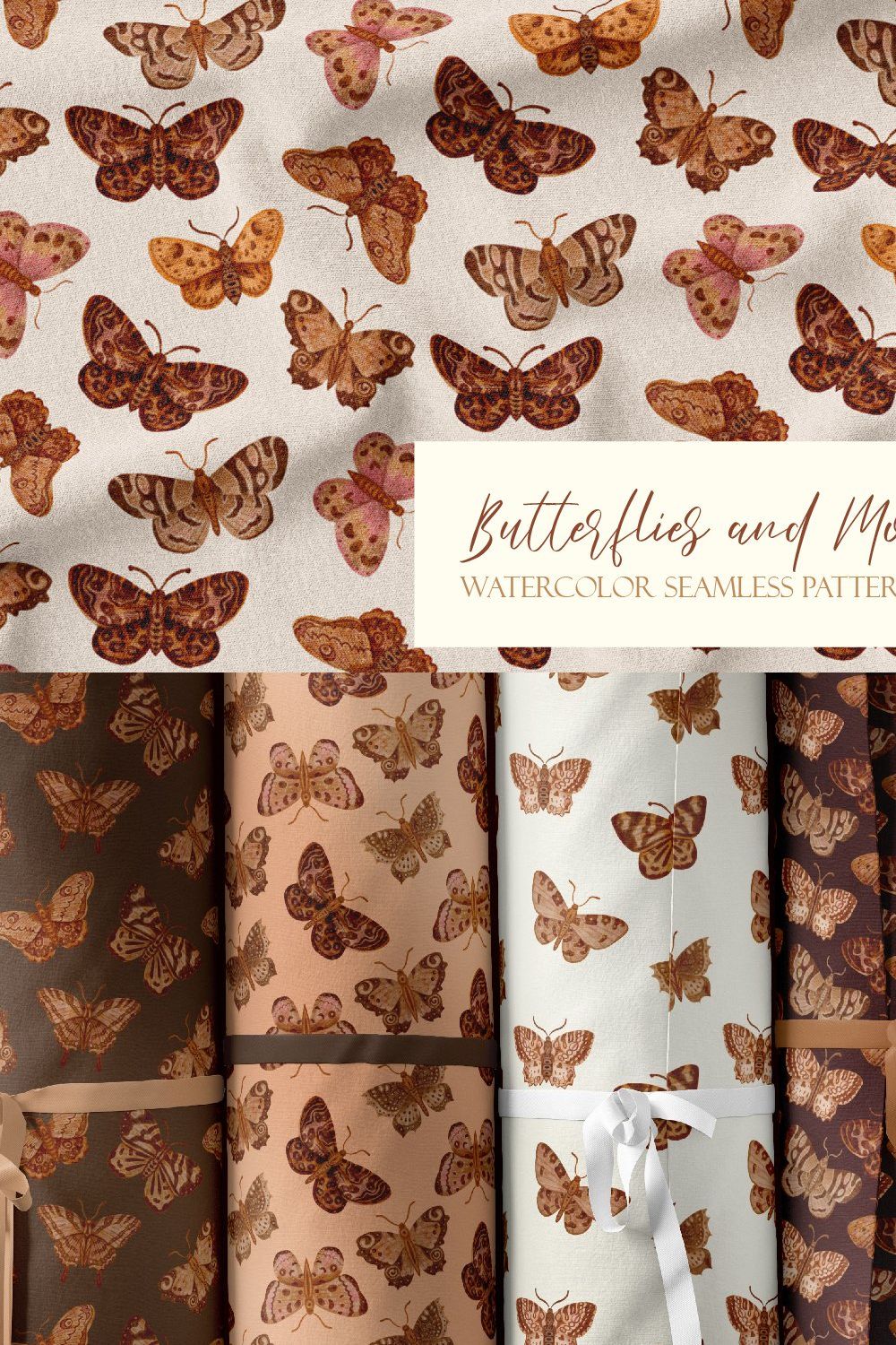Watercolor Butterflies patterns pinterest preview image.