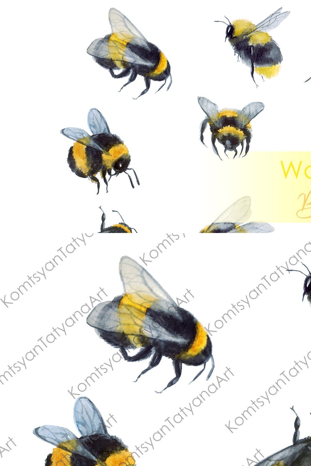 Watercolor clipart Bumblebee clipart pinterest preview image.