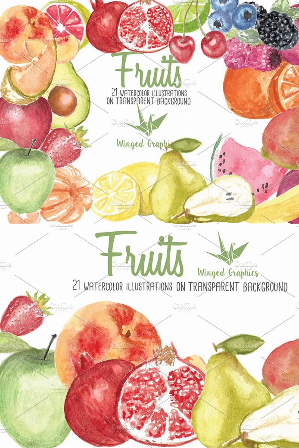watercolor fruit illustrations pinterest preview image.