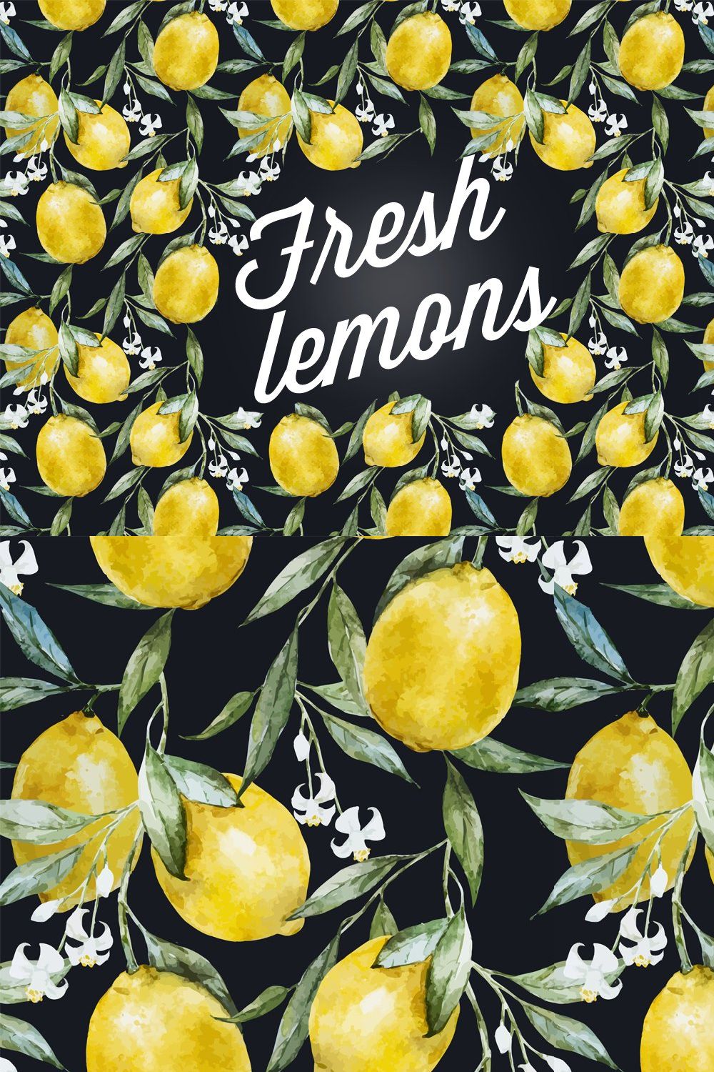 Watercolor lemons patterns pinterest preview image.