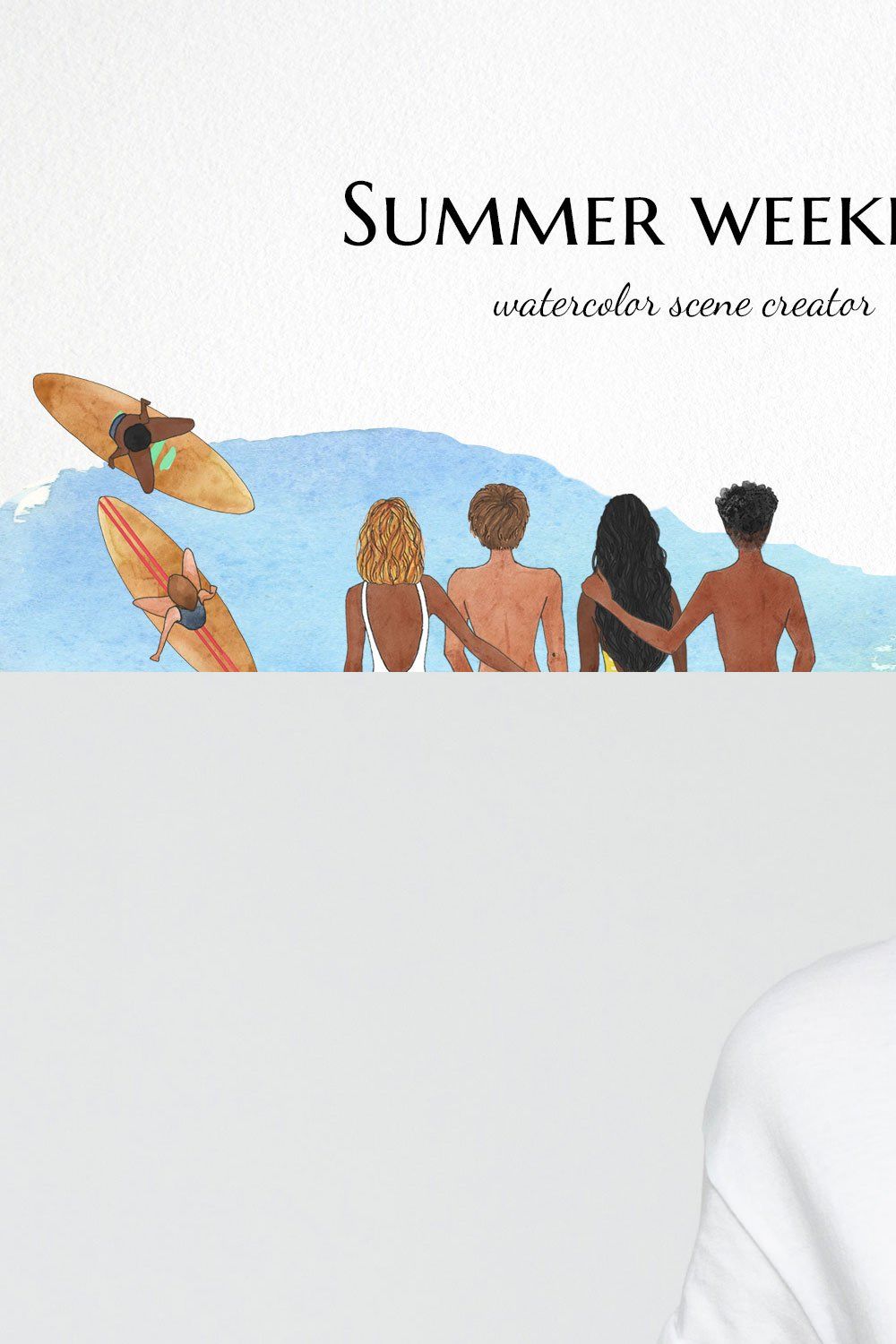 watercolor summer beach clipart pinterest preview image.