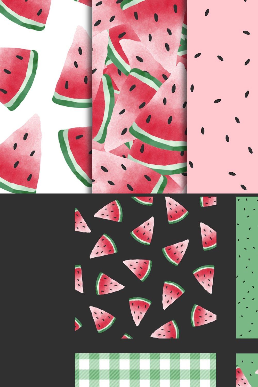 Watermelon digital paper pinterest preview image.