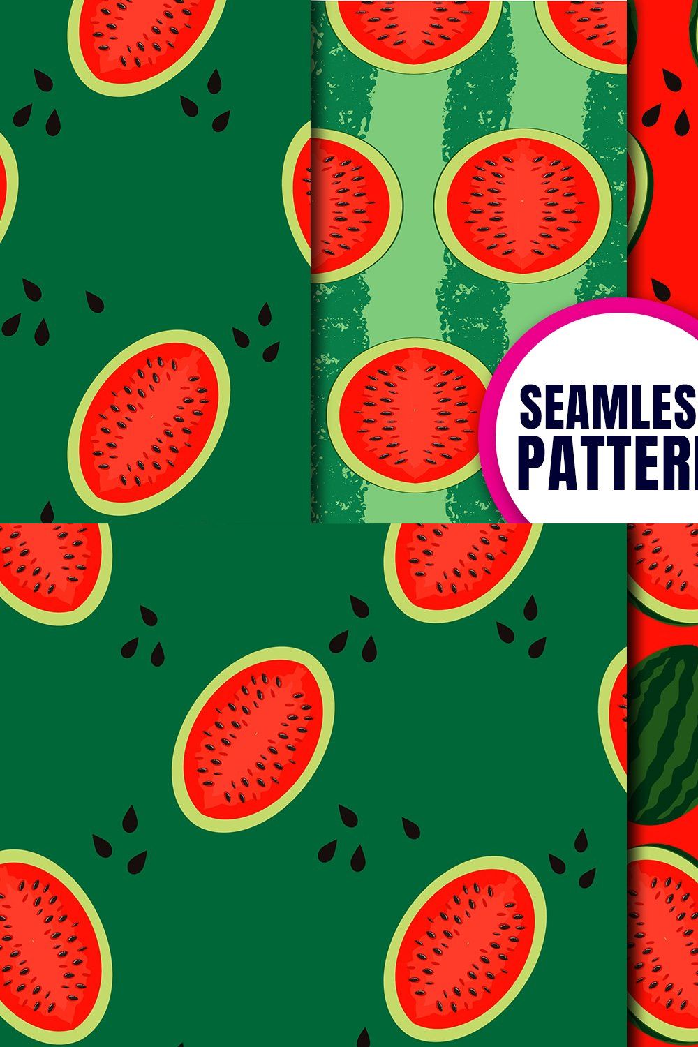 Watermelon seamless pattern pinterest preview image.