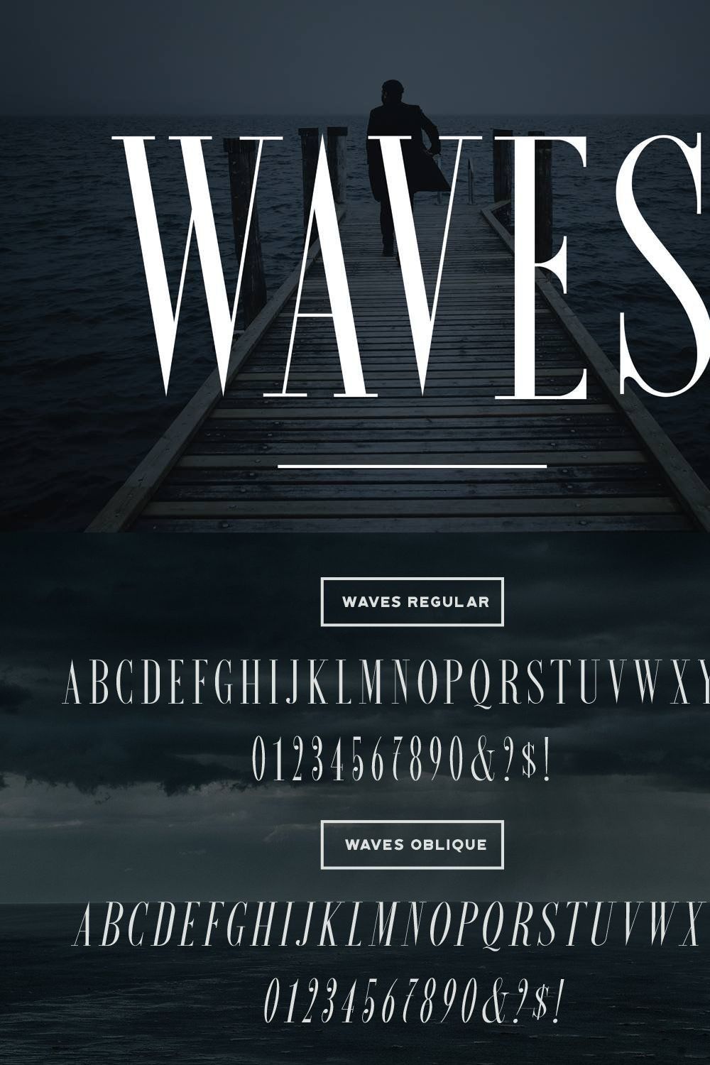 WAVES | A Condensed Serif pinterest preview image.