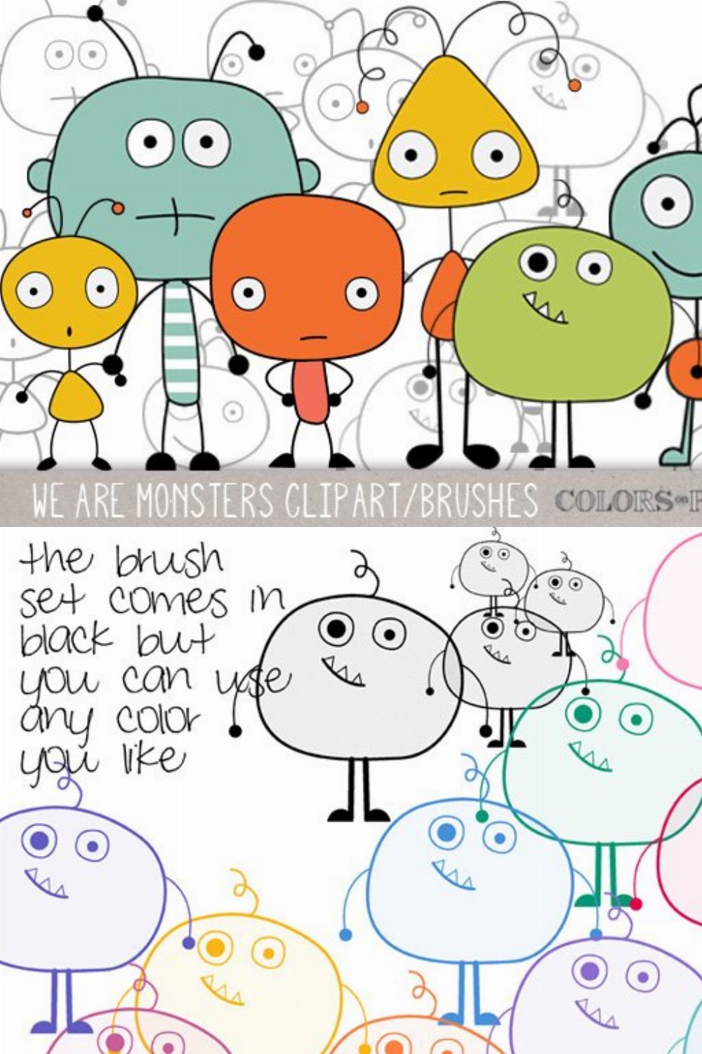 We Are Monsters Clipart, Brushes pinterest preview image.