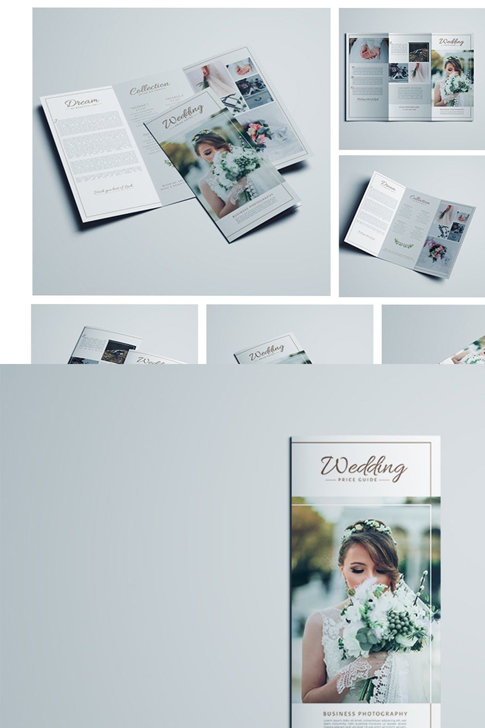 Wedding Business Trifold Brochure pinterest preview image.