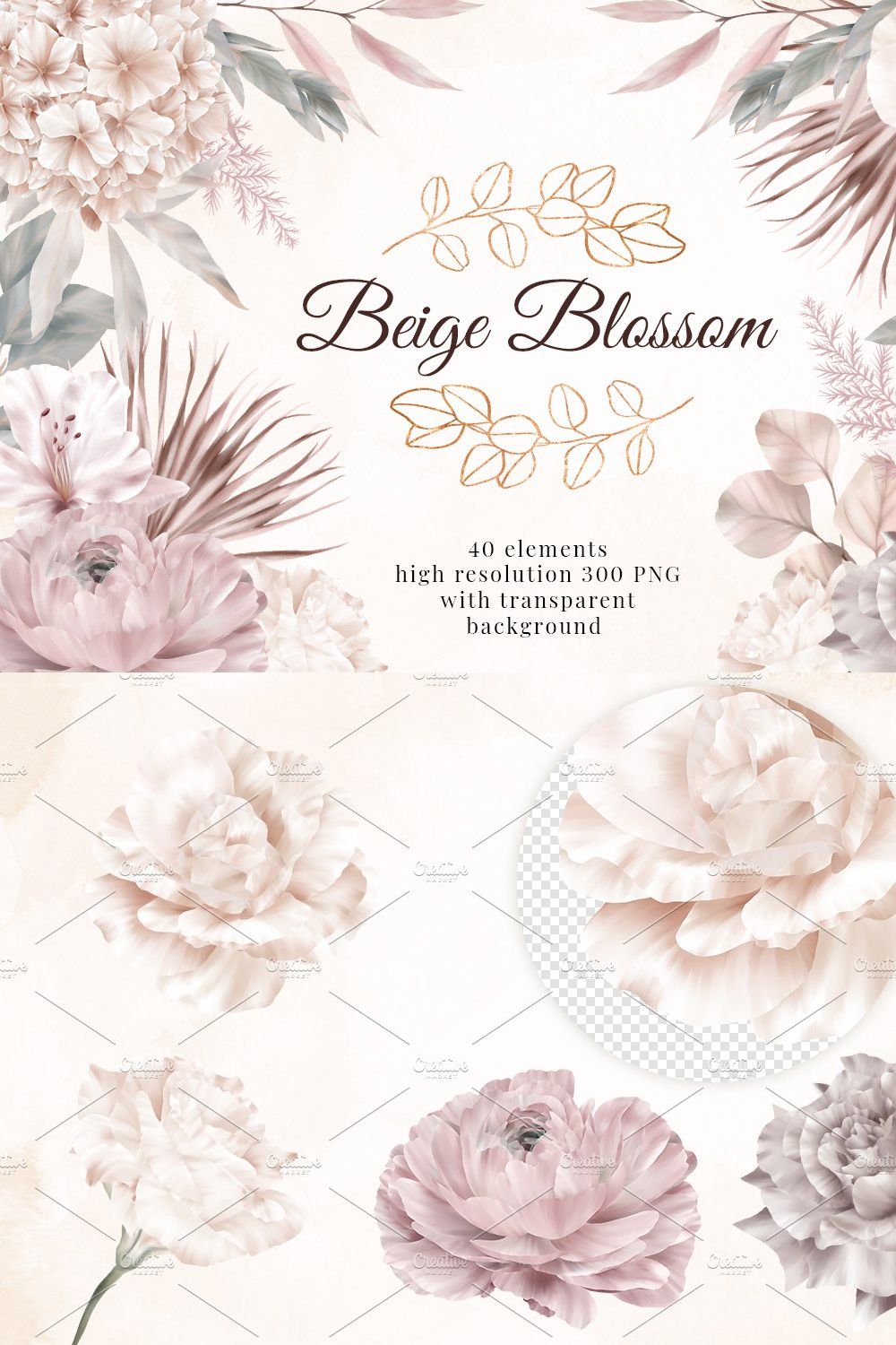 Wedding Flower Clipart Rose Peony pinterest preview image.
