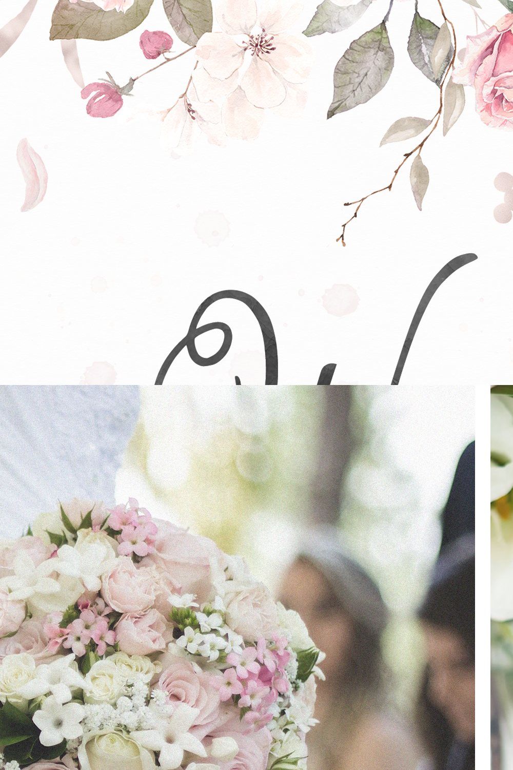 Wedding Script Font pinterest preview image.