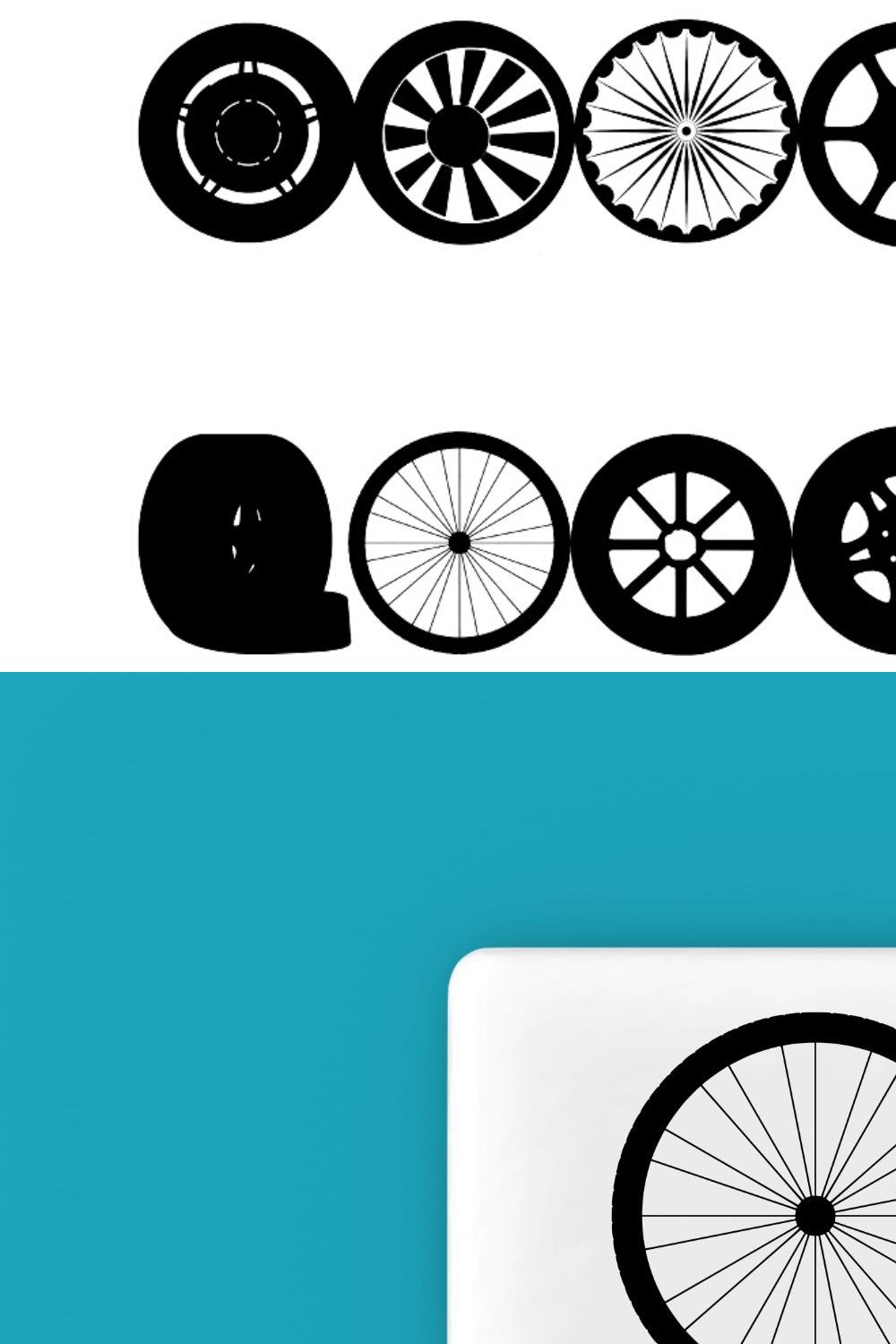 Wheel, Tyre Silhouette pinterest preview image.