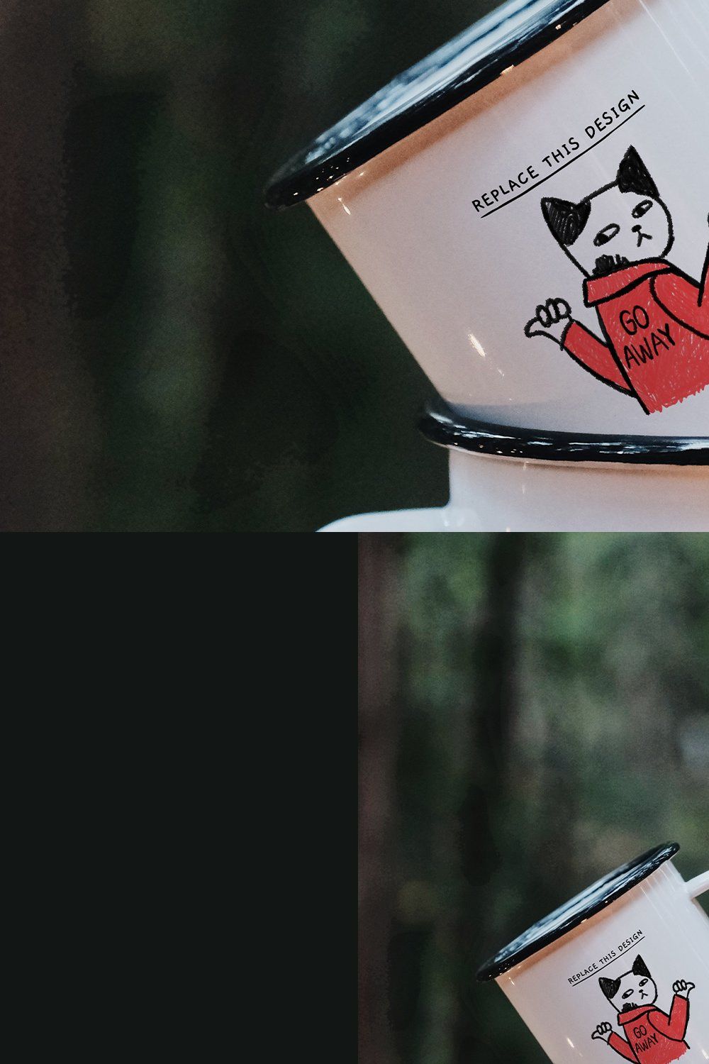 White Enamel Camp Mug (Portrait) pinterest preview image.