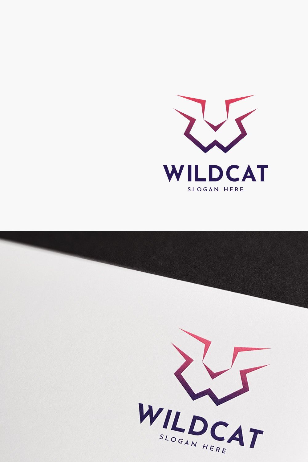 Wild Cat Animal Logo Template pinterest preview image.