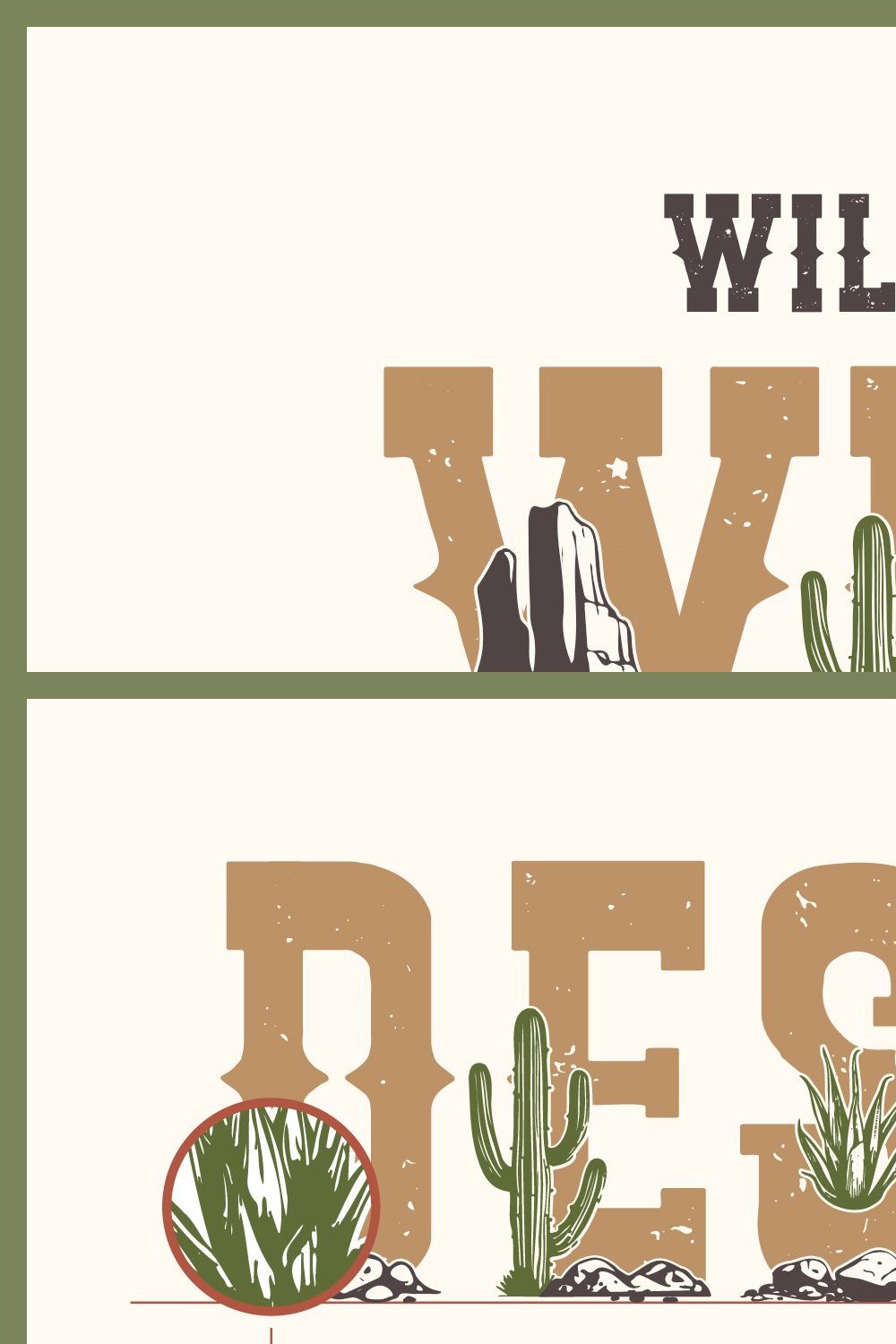 Wild Wild West. Color Font (4styles) pinterest preview image.