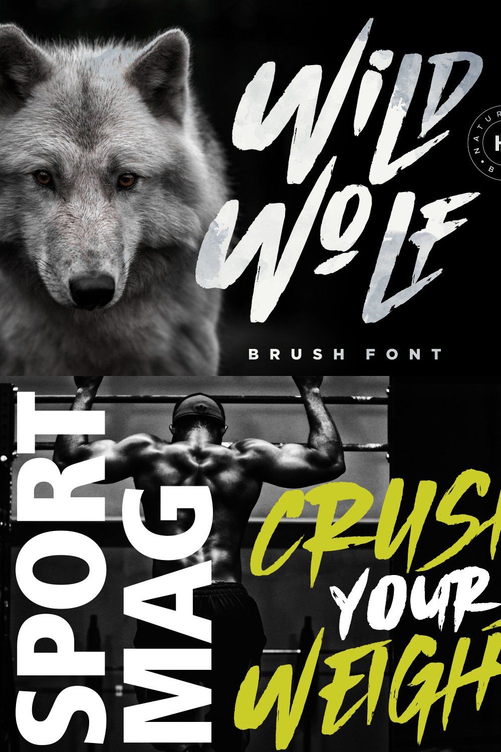 Wild Wolf - Brush Font pinterest preview image.