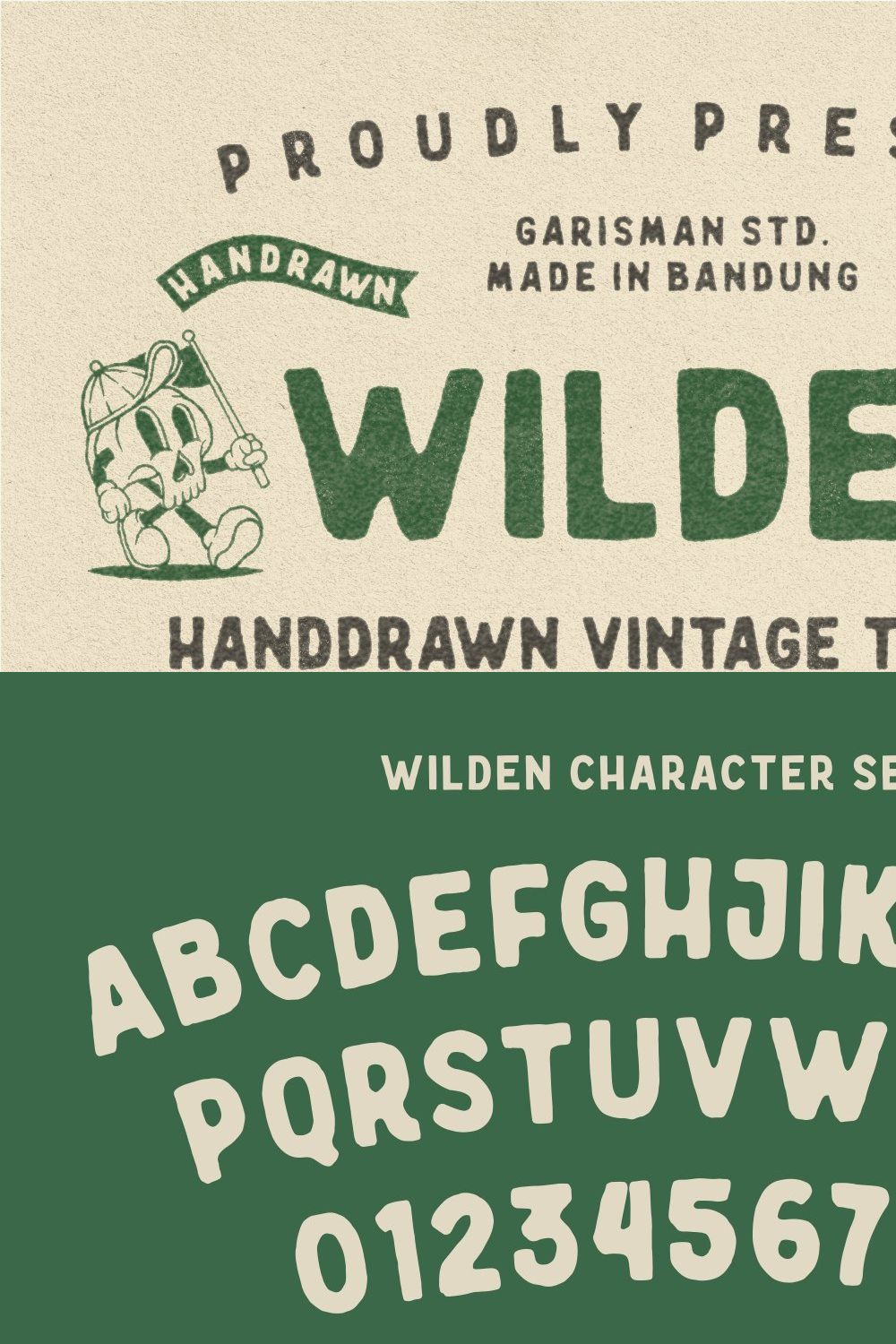 Wilden - Handdrawn Vintage Typeface pinterest preview image.
