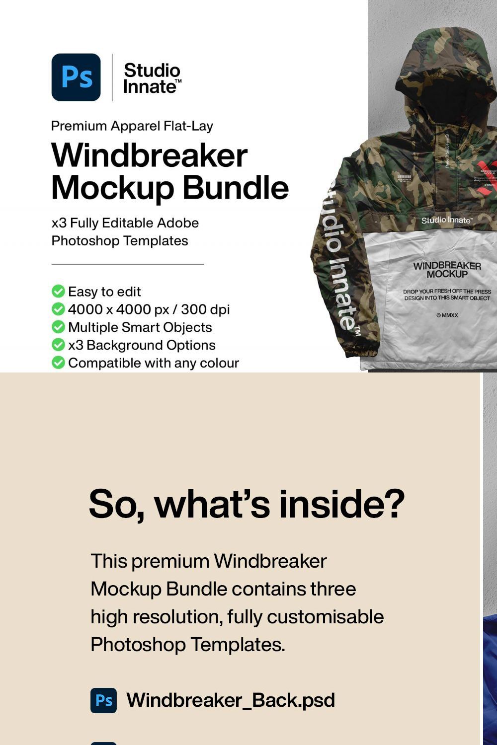 Windbreaker Jacket - Mockup Bundle pinterest preview image.