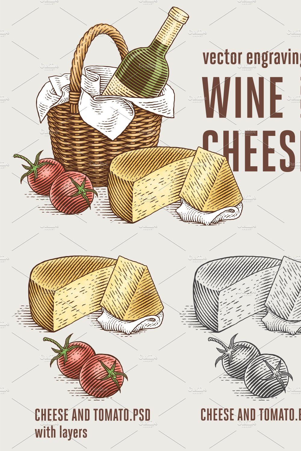 Wine and Cheese pinterest preview image.