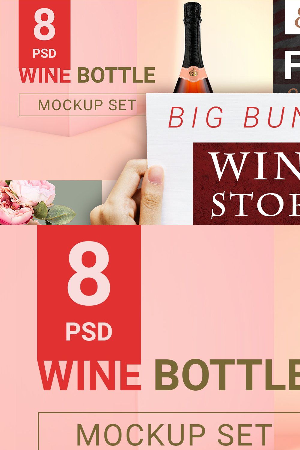 Wine and Food Scene Creator Bundle pinterest preview image.