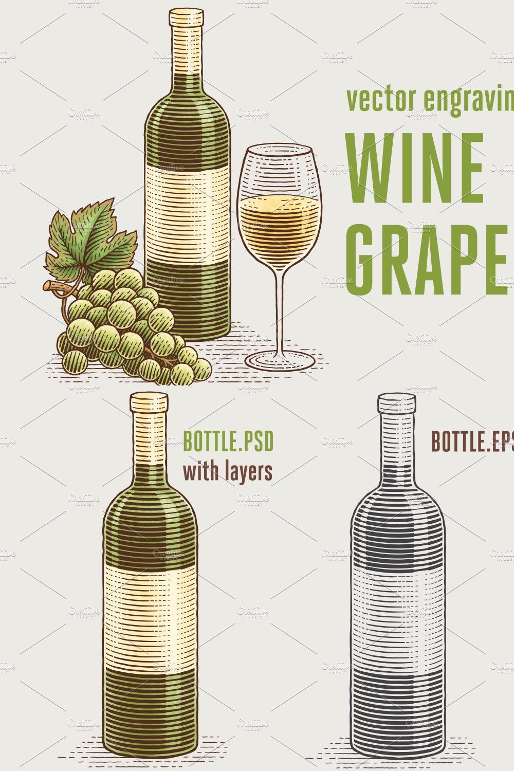 Wine and grape pinterest preview image.
