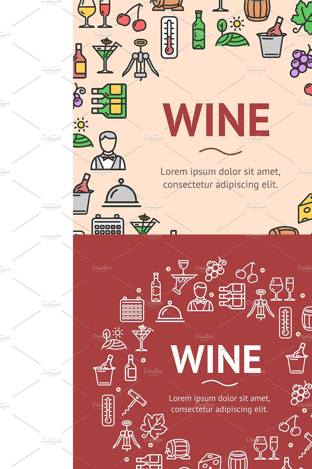 Wine Drink Signs Round Design pinterest preview image.