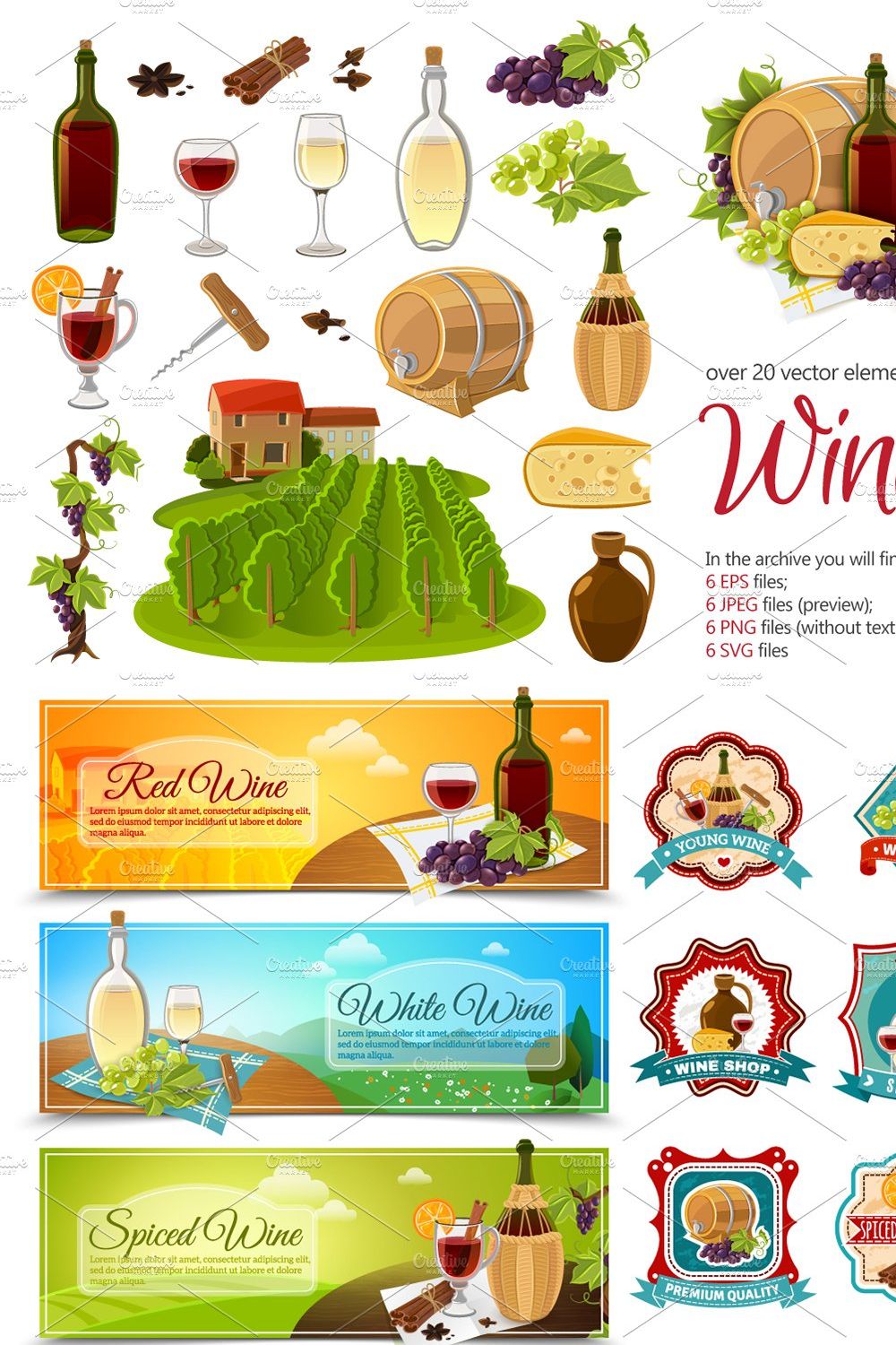 Wine Production Set pinterest preview image.