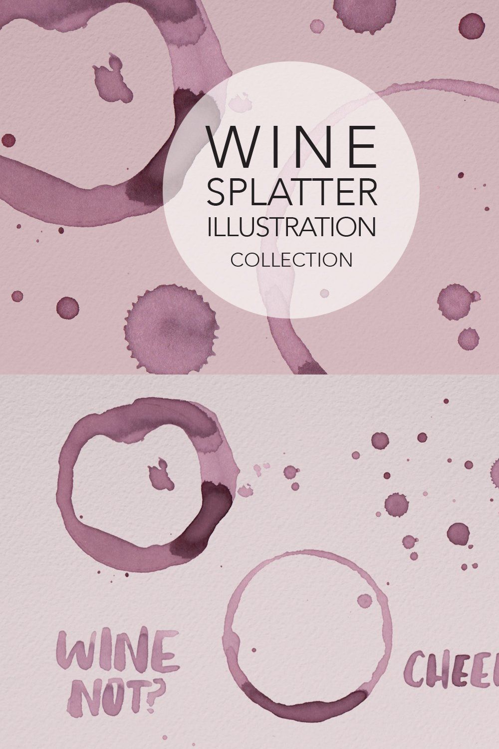 Wine Splatter Illustrations pinterest preview image.