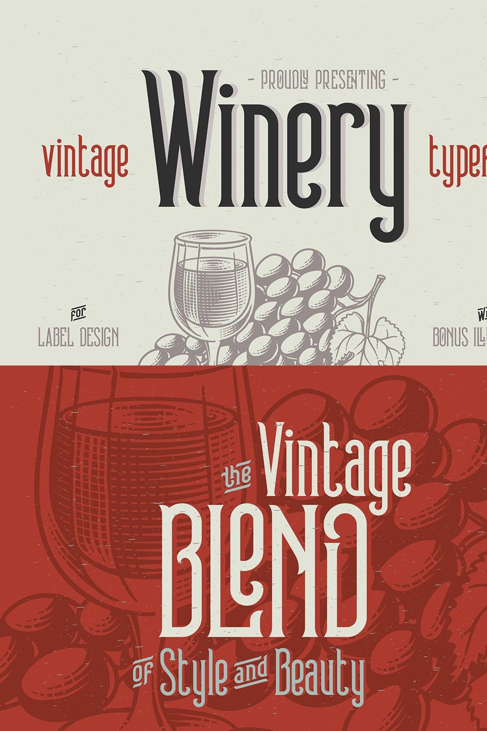 Winery typeface + bonus pinterest preview image.
