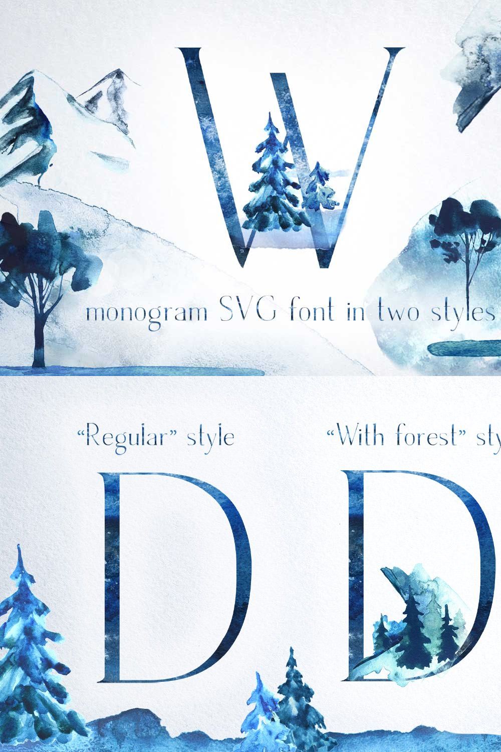 Winter fairytale - SVG font pinterest preview image.