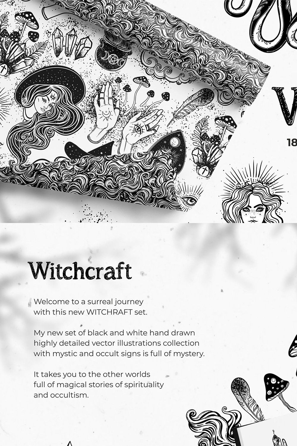 Witchcraft vector set of 200 pinterest preview image.