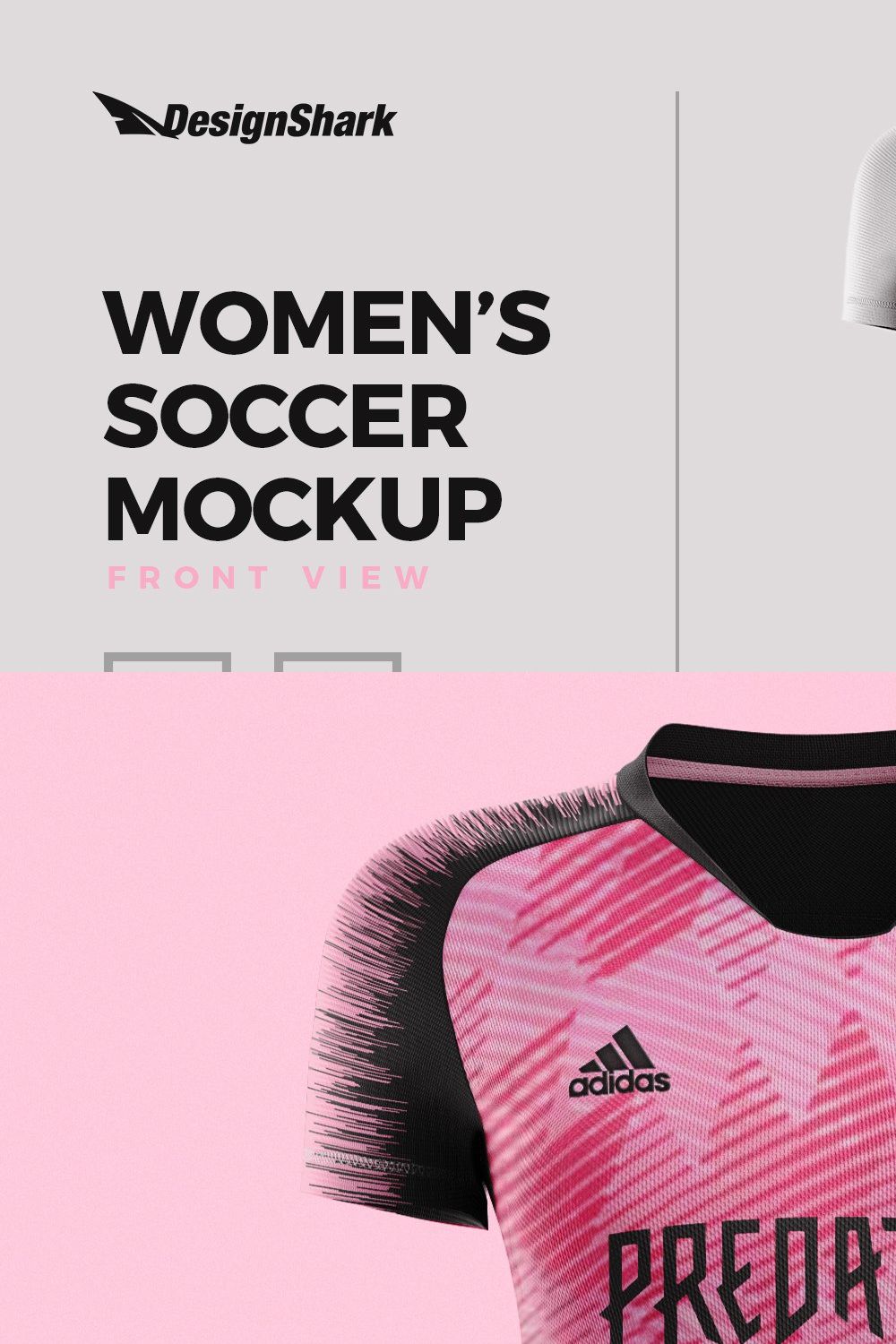 Women's Soccer Kit Mockup - Front pinterest preview image.