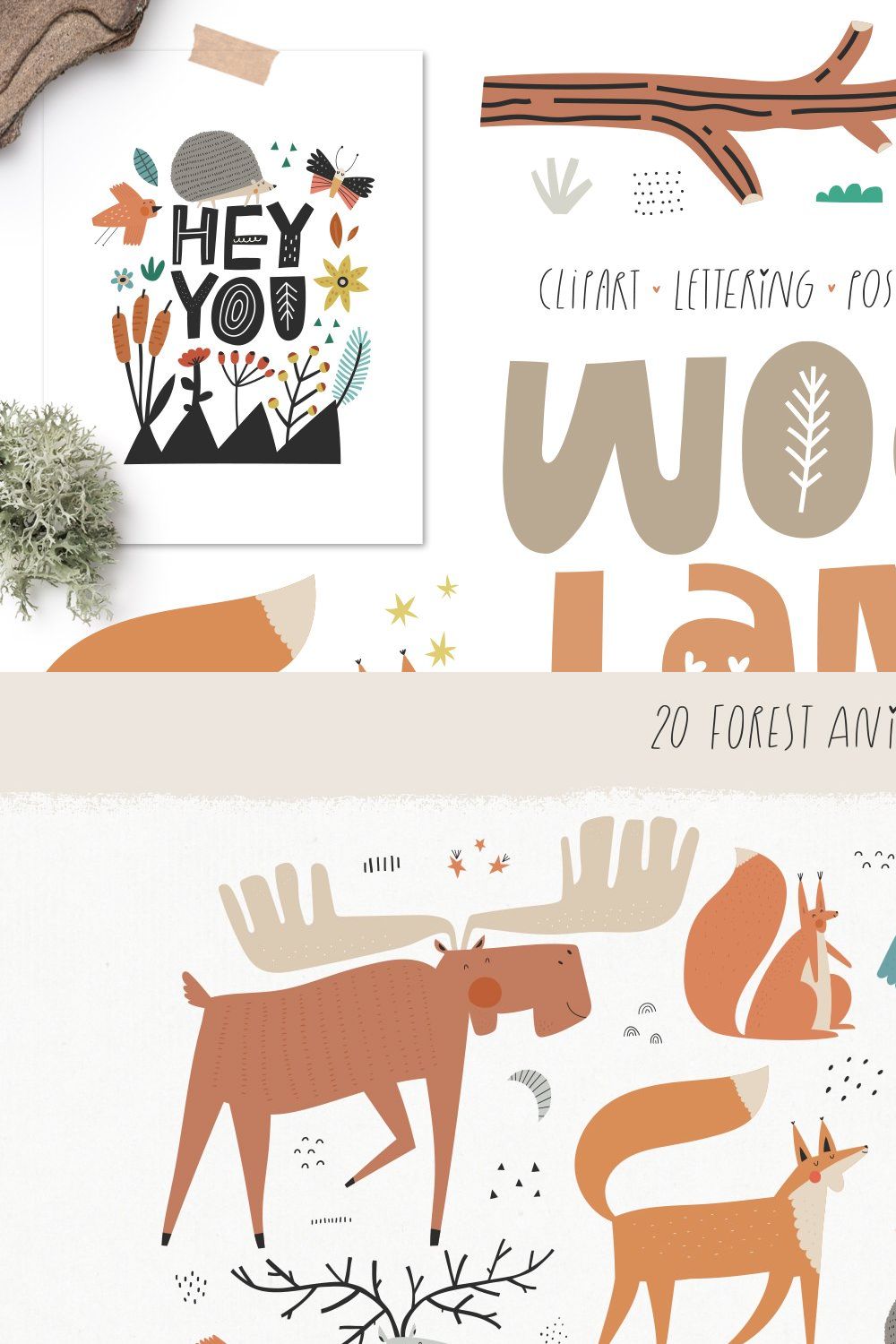 Woodland - cute clipart collection pinterest preview image.