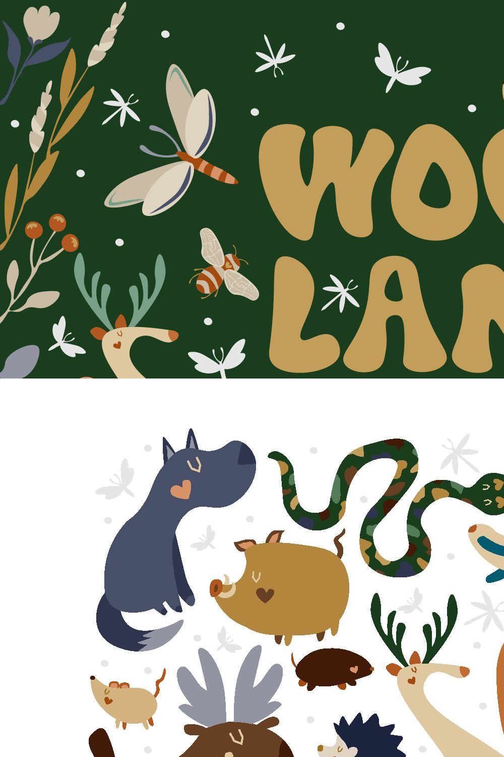 Woodland - cute forest animals pinterest preview image.