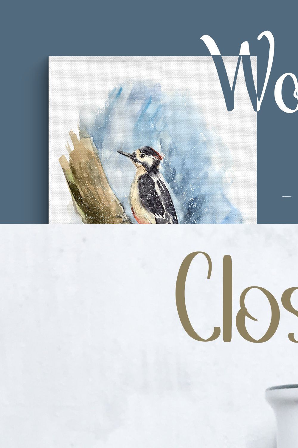 Woodpecker Clip Art and Print pinterest preview image.